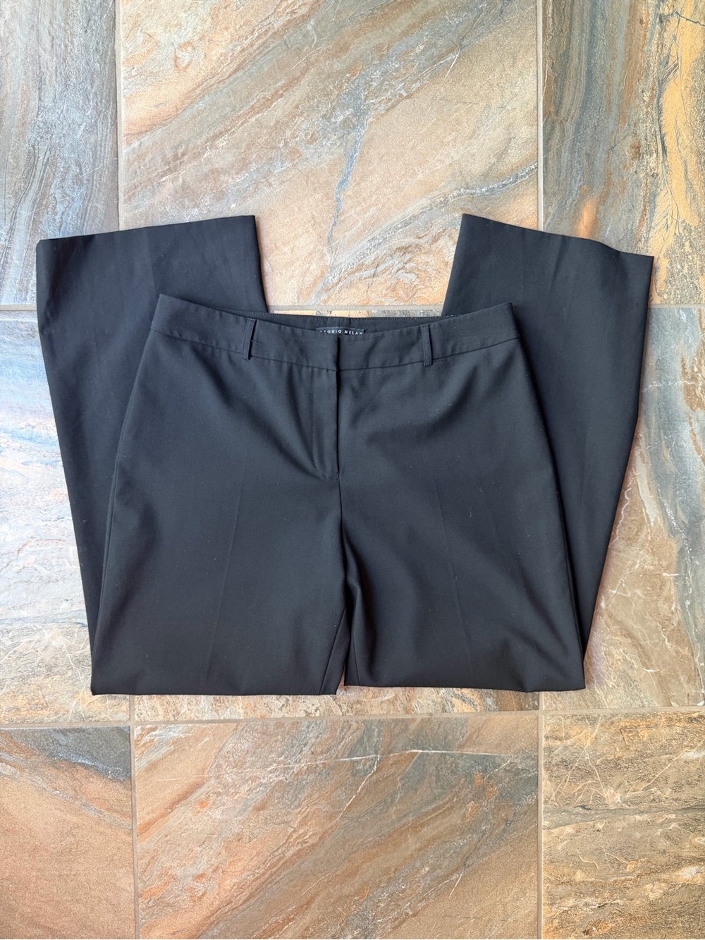 Antonio Melani Black Straight Leg Dress Pants Trousers 12S Short Workwear